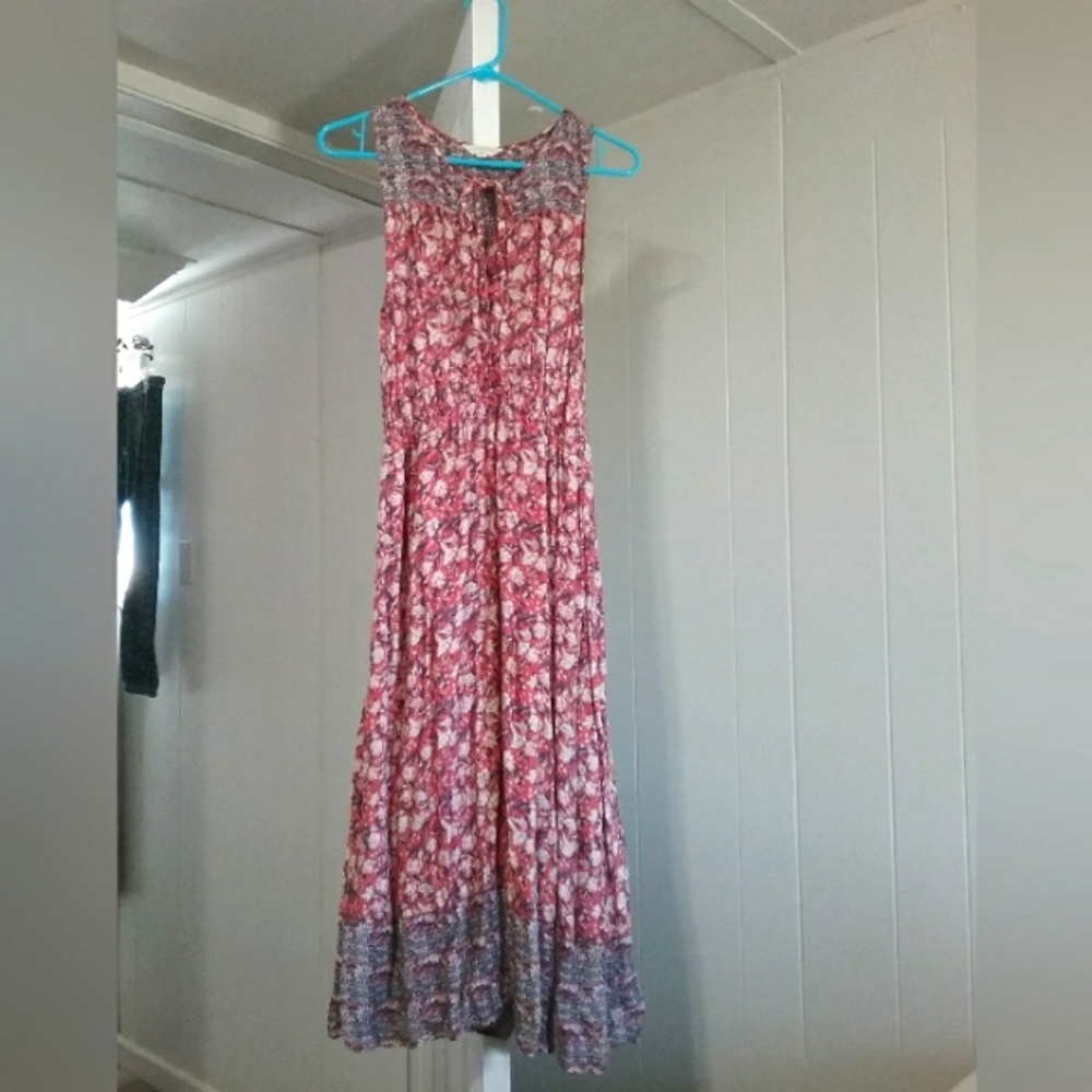 Lucky Brand Floral Peasant Dress XS